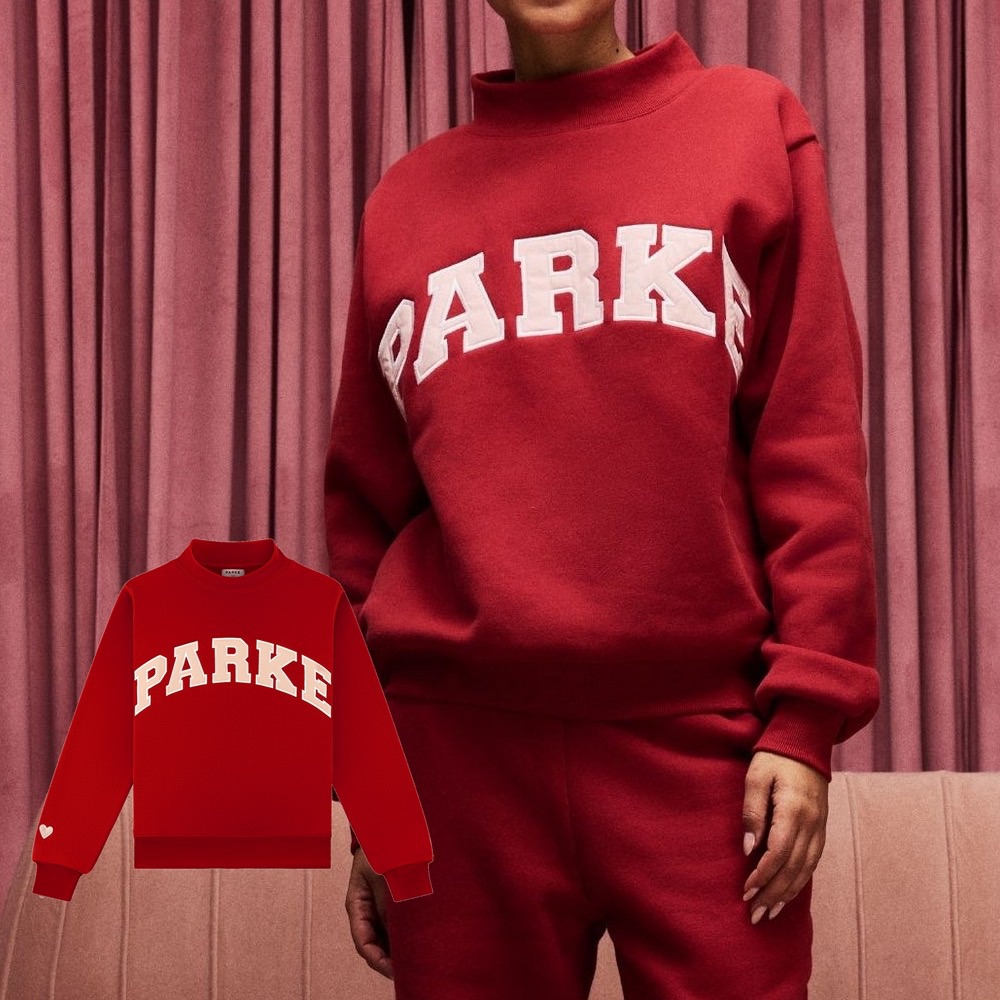 Red Parke Mock Neck Sweatshirt Valentine’s Day Edition